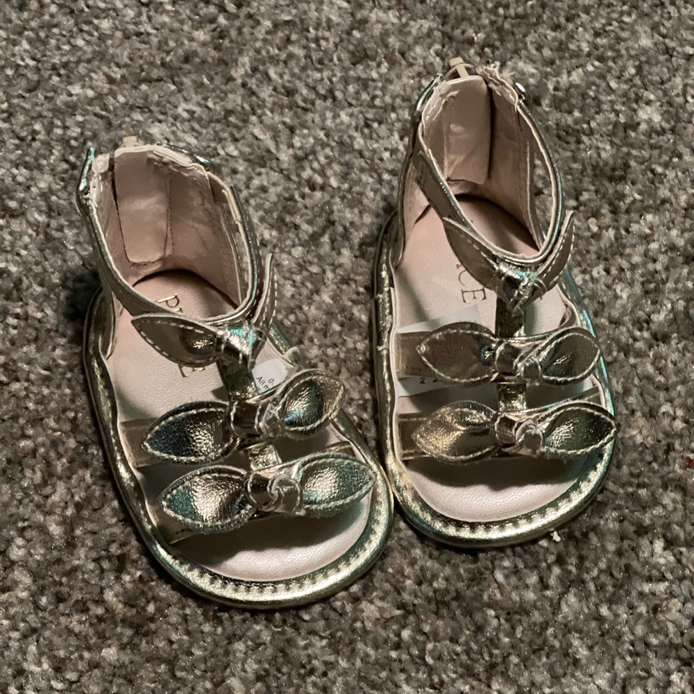 Baby Metallic Bow Gladiator Sandals